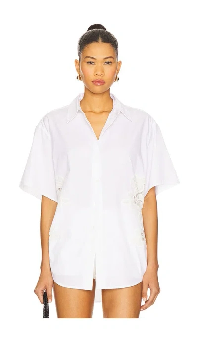 Rag & Bone Womens Wtlce Amy Lace-embroidery Cotton-poplin Shirt In White