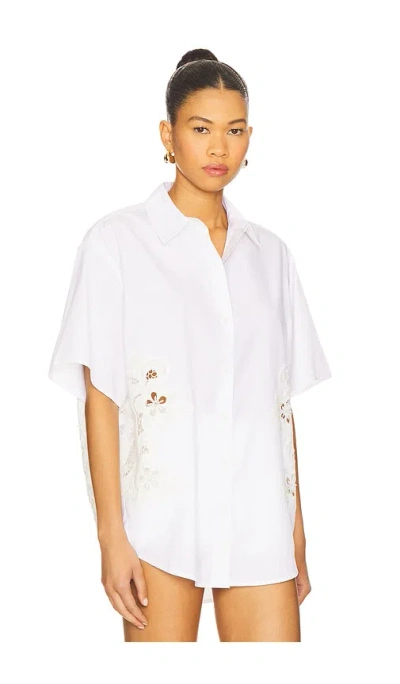 Rag & Bone Womens Wtlce Amy Lace-embroidery Cotton-poplin Shirt In White