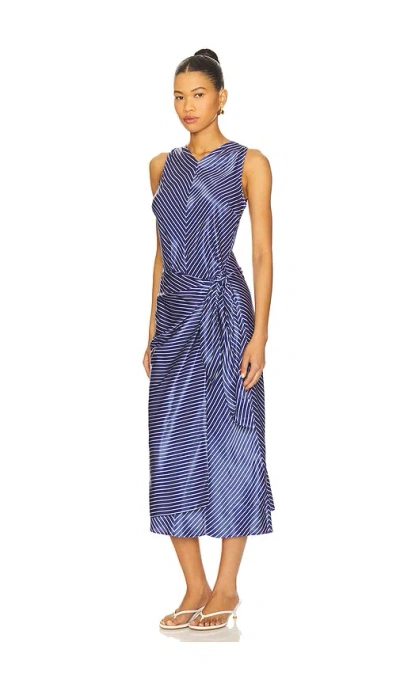 Rails Cairo Tie Waist Sleeveless Satin Midi Dress In Purple