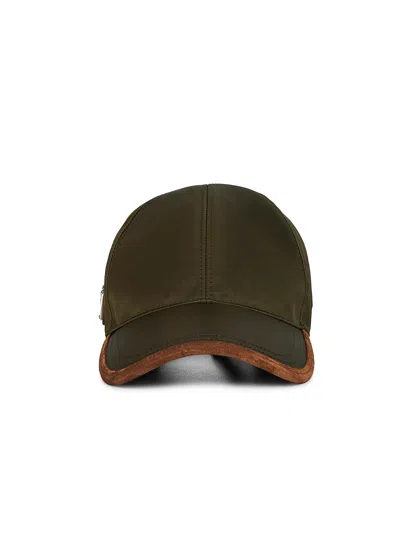 Prada Accessori Pelletteria Green Re-nylon Baseball Cap