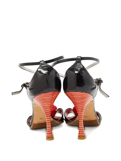 Pre-owned Giuseppe Zanotti Vintage  105mm Rose-embellished Sandals In Black