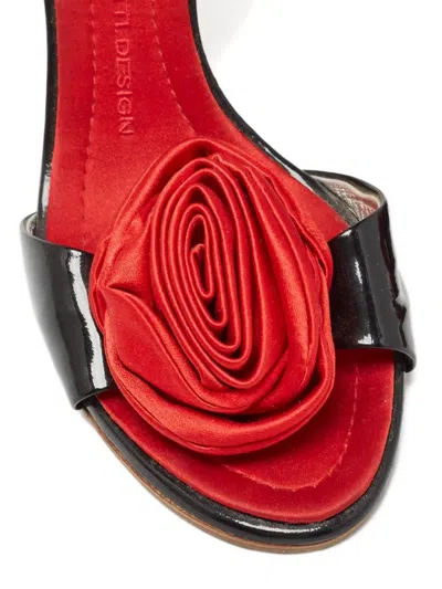 Pre-owned Giuseppe Zanotti Vintage  105mm Rose-embellished Sandals In Black