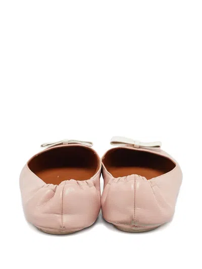 Pre-owned Fendi Bow-detailing Ballet Flats In Pink