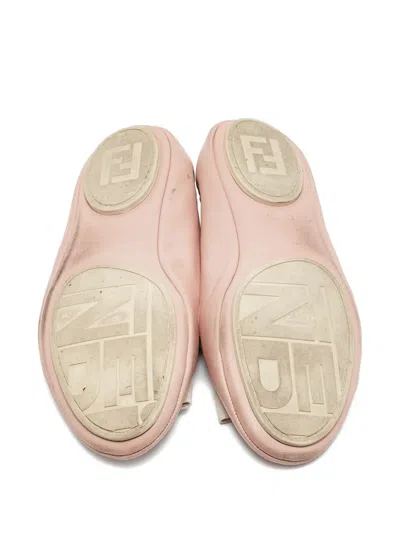 Pre-owned Fendi Bow-detailing Ballet Flats In Pink