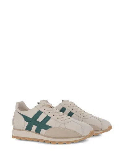 Hogan Leather Lace-up Trainers In Neutral
