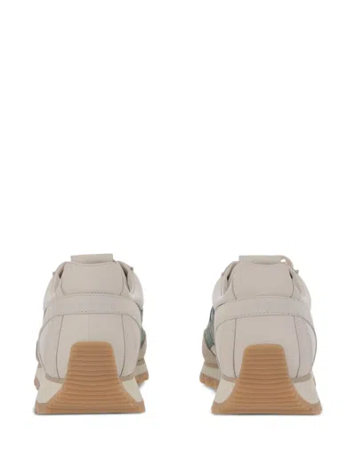 Hogan Leather Lace-up Trainers In Neutral