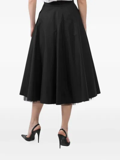 Dorothee Schumacher Light Touch Ruffle-hem Cotton Midi Skirt In Multi