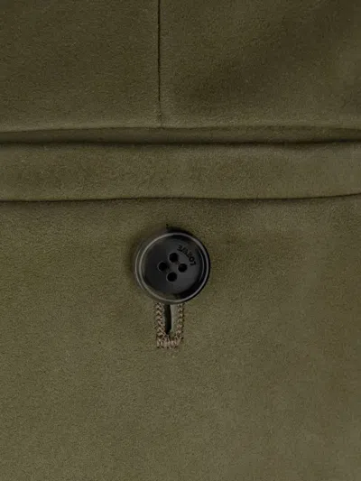 Loewe Wide-leg Trousers With Belt Loops And Back Pocket In Green