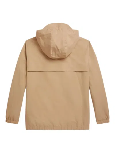 Polo Ralph Lauren Hooded Zip-fastening Windbreaker In Brown