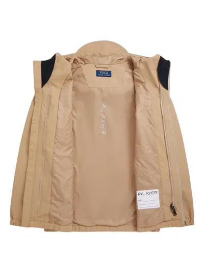 Polo Ralph Lauren Hooded Zip-fastening Windbreaker In Brown