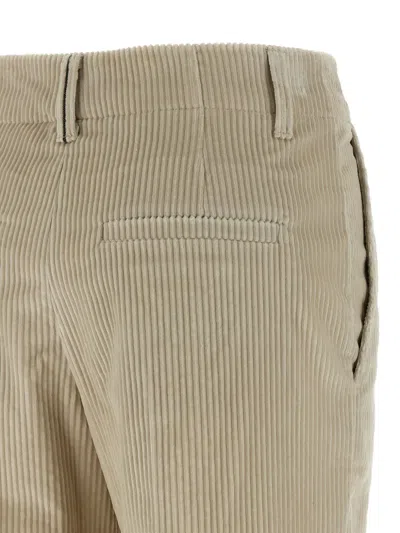 Brunello Cucinelli Velvet Trousers With Pockets And Loops In Brown