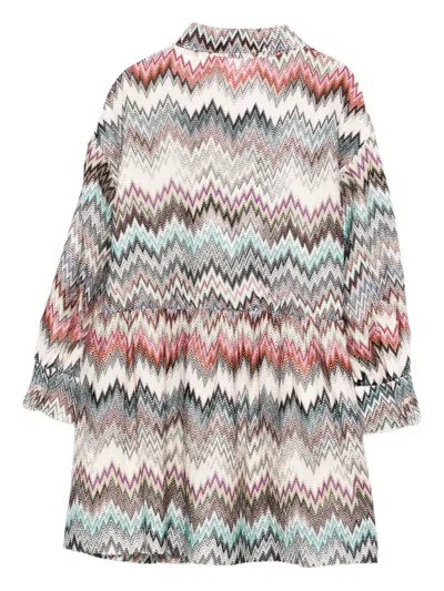 Missoni Zigzag-pattern Dress In Brown