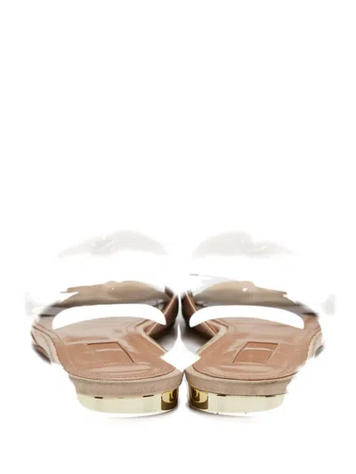 Pre-owned Aquazzura  Crystal-heart Sandals In Neutral