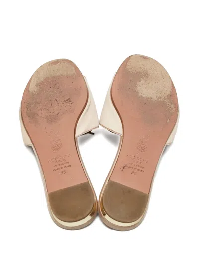 Pre-owned Aquazzura  Crystal-heart Sandals In Neutral