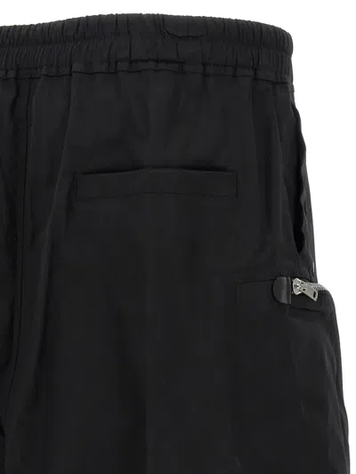 Rick Owens Bermuda Shorts With Elastic Waistband And Zipper Accents In Black
