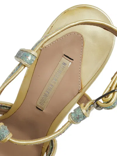 Pre-owned Nicholas Kirkwood  135mm Glitter Platform Sandals In Blue