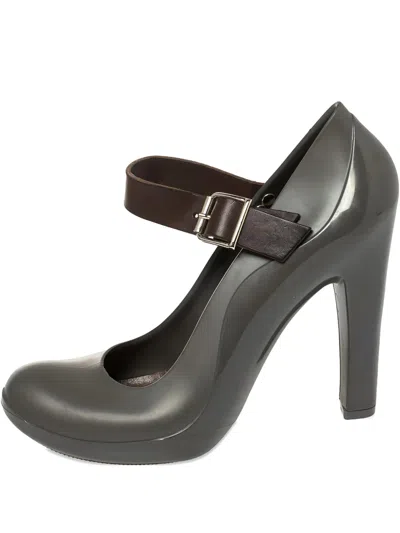 Pre-owned Marni 125mm Jelly Leather Pumps In Gray