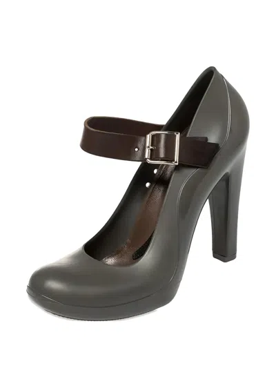 Pre-owned Marni 125mm Jelly Leather Pumps In Gray