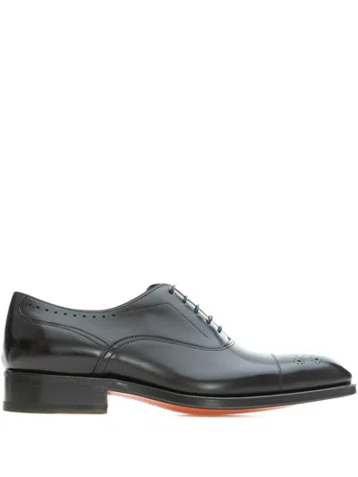 Santoni Perforated Cap-toe Oxford Shoes