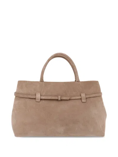 Manu Atelier Le Cambon 35 Buckle-fastening Suede Handbag