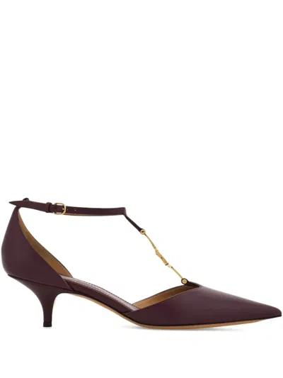 Ferragamo 40mm T-strap Buckle Pumps