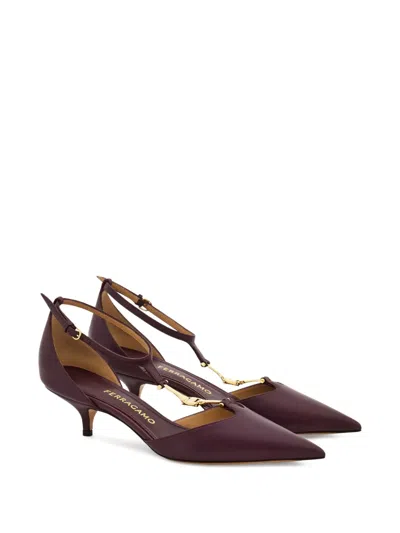 Ferragamo 40mm T-strap Buckle Pumps