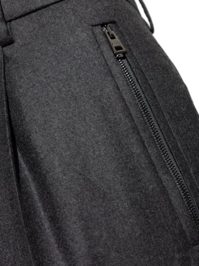 Etro Pleated Trousers With Zip Detail In Black