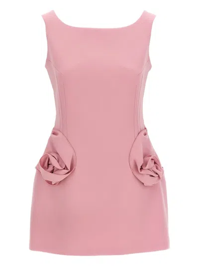 Magda Butrym Boat Neck Floral Applique Dress