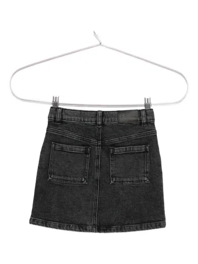 Bonpoint Button-front Denim Mini Skirt In Black