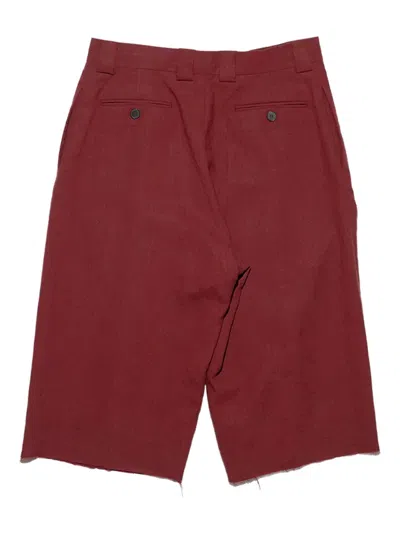 Enfants Riches Deprimes Pleated Frayed Shorts In Burgundy
