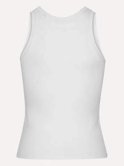 Rotate Birger Christensen Ribbed Scoop-neck Tank Top In White