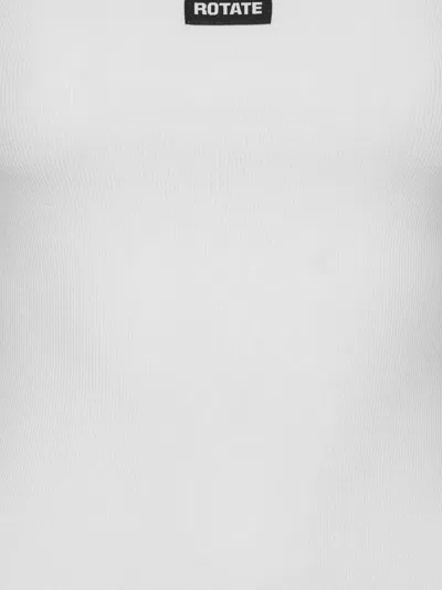 Rotate Birger Christensen Ribbed Scoop-neck Tank Top In White