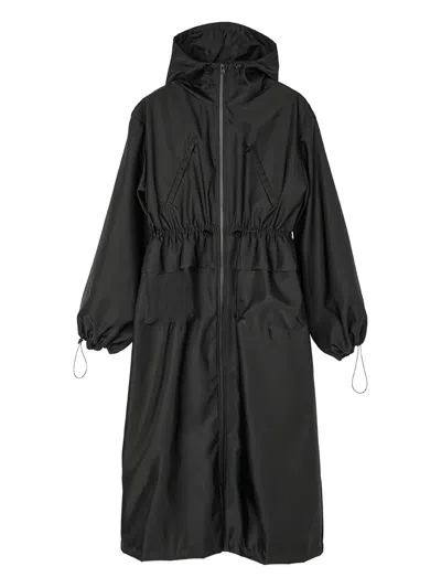 Cecilie Bahnsen Hooded Drawstring Parka Coat In Black