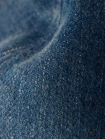 Prada Triangle-logo Denim Bucket Hat In Blue