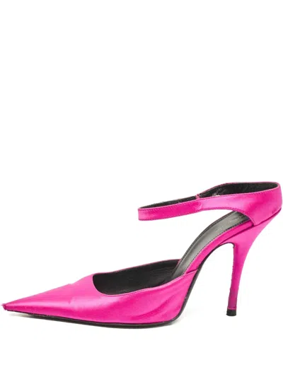Pre-owned Balenciaga 2023 100mm Satin Mules