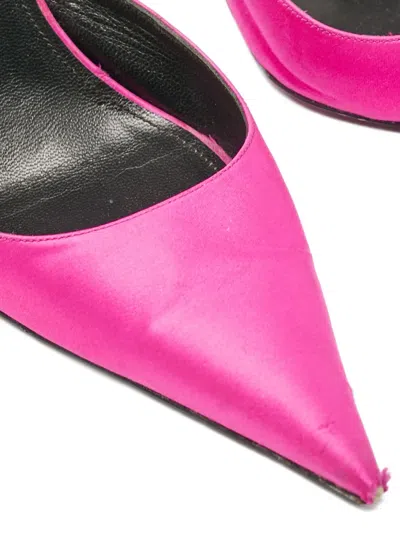 Pre-owned Balenciaga 2023 100mm Satin Mules