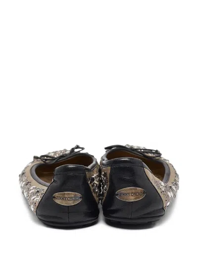 Pre-owned Jimmy Choo Crystal-embellished Ballet Flats
