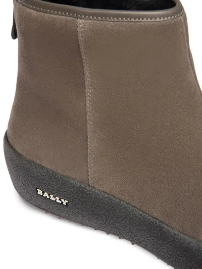 Bally Zip-detail Suede Boots In Brown