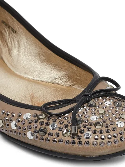 Pre-owned Jimmy Choo Crystal-embellished Ballet Flats
