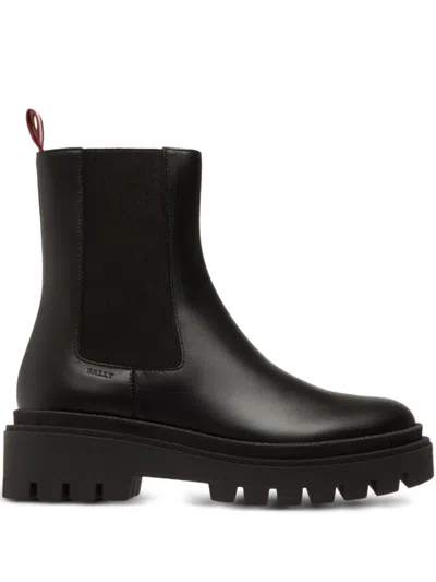 Bally Leather Platform Chelsea Boots