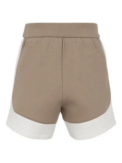 Emporio Armani Panelled Elasticated-waist Shorts In Brown