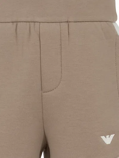 Emporio Armani Panelled Elasticated-waist Shorts In Brown
