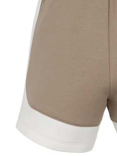 Emporio Armani Panelled Elasticated-waist Shorts In Brown