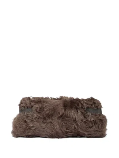 Brunello Cucinelli Wavy Shearling Clutch Bag