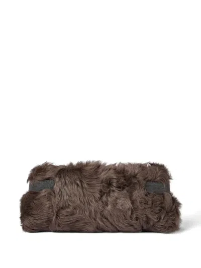 Brunello Cucinelli Wavy Shearling Clutch Bag