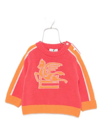 Etro Pegasus-motif Sweater In Red