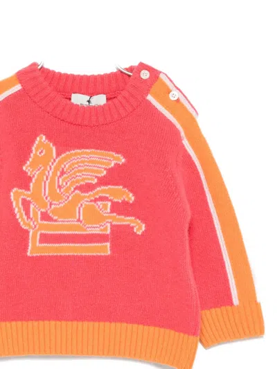 Etro Pegasus-motif Sweater In Red