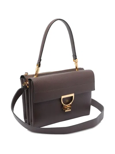 Coccinelle Double-compartment Top-handle Cross Body Bag In Brown