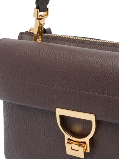 Coccinelle Double-compartment Top-handle Cross Body Bag In Brown