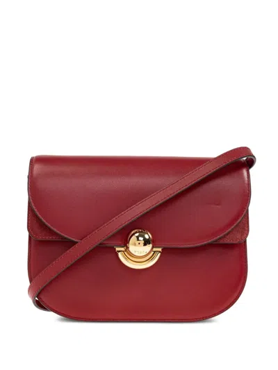 Furla Small Sfera Curved-flap Cross Body Bag In Red